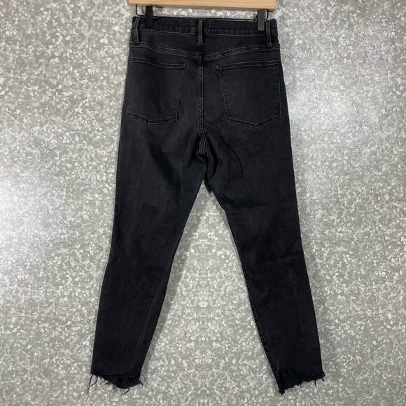 Frame Denim Women's Black Le High Skinny Ripped Raw Hem Ankle Jeans - Size 30 - Picture 11 of 11